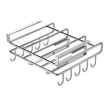 Hanging Storage Basket Kitchen Under Cabinet Shelf Silver One Size Cup Holder Cutting Board Storage