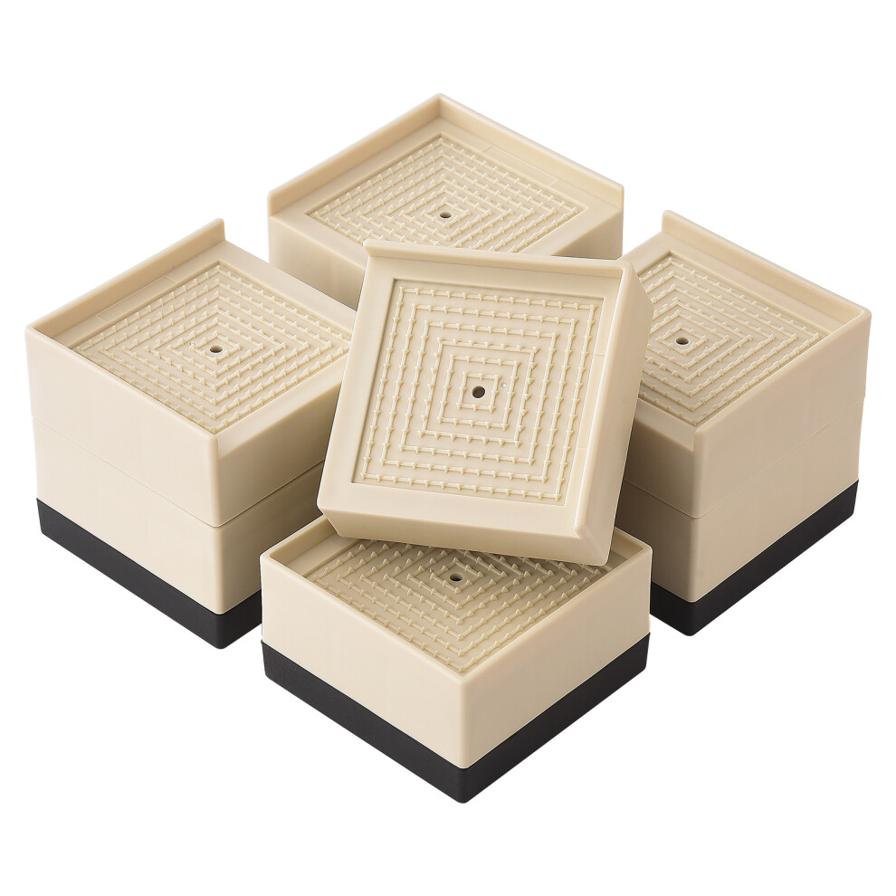 Heavy Duty Supports For Home Furniture, Adjustable Furniture Risers Black Resin Fiber Plastic Tpu, Anti-Slip And Shock Absorption, Stackable Design Mu 9135470079032