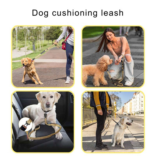 Reflective Pet Leash with Adjusting Clasps for Dog-Black 2