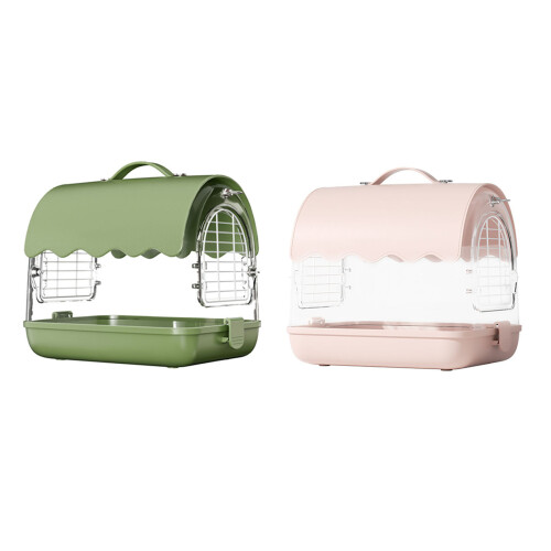 Outdoors Acrylic Bird Cages Set Luxurious-Leather green 1