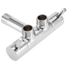 Válvula angular multifunción de doble salida con conector universal, maneta giratoria de cobre de alta calidad, diseño para instalación en pared,
