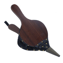 Elegante soffietto per camino in legno, soffiatore d'aria con ugello in zinco pressofuso per decorazioni domestiche, manico in pelle resistente al