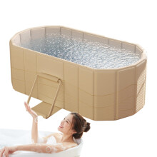 Foldable Tub Portable Bathtub Insulated Soaking Tub For Outdoor Camping 1.5 Meter Gold Color