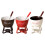 Fondue Pots Set with Fork Tealight Porcelain Melting Pots-Red 2