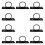Pack de 10 supports de fixation pour corde de cerceau, kit-Noir 1
