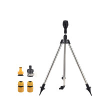 Rotating Tripod Sprinkler With Interchangeable Nozzles For