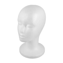 Female Foam Mannequin Head For Wig Display Lightweight Flocking Head For Hairpieces And Masks SpaceSaving Display Stand