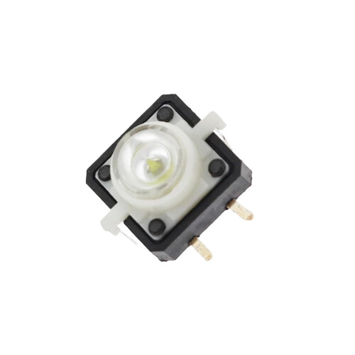 Reset Button Momentary Switch With Light 5Piece Pack 12x12x7.3mm White LED Illuminated Tactile