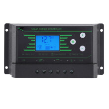 Rialaitheoir Muirir Gréine PWM le Taispeántas LCD, Rialtóir Cliste 12V24V le hAschur USB Dúbailte agus Socrú Amaire, Ceallraí Rialaithe Voltais