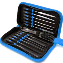 13Piece Sturdy File Set with Cleaning Brush for Accuracy-Blue