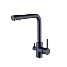 Copper Kitchen Faucet ThreeInOne Pure Water Faucet With Filter Direct Drinking ChromePlated Double Handles
