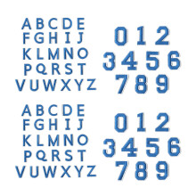Fer brodé sur lettre numéro ensemble de 72 patchs en tissu-Bleu