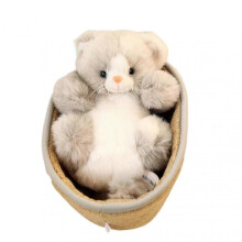 (Grey) Cat plush toys, 21 cm, fully filled, soft and elastic