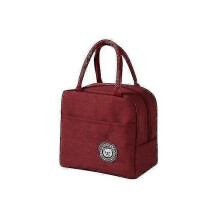 (Red) Insulated bag, Oxford cloth portable, All-day low temperature, Foldable to save space