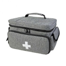 (A4) Medicine storage bag, Empty lockable pill bottle organizer, Portable zipper bag