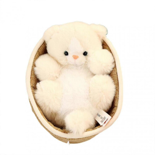 (White) Cat plush toys, 21 cm, fully filled, soft and elastic