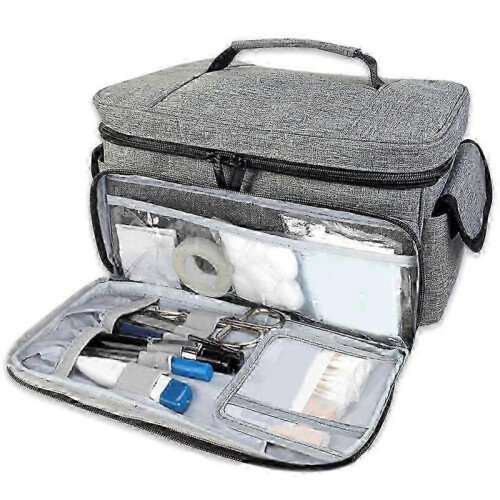 (A4) Medicine storage bag, Empty lockable pill bottle organizer, Portable zipper bag 1