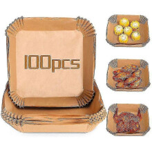(20CM, 50PCS) Disposable Parchment Paper Liners for Air Fryers, Square, 100 Pieces, Oil-Resistant, Non-Stick and Easy to Clean