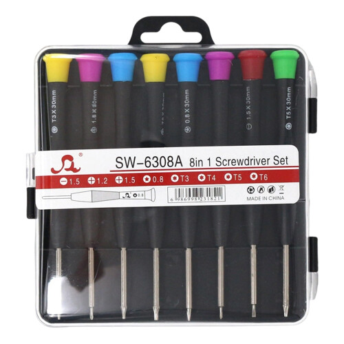 Kit de tournevis manuel polyvalent, 8 embouts magnétiques-6308A