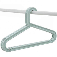 (Nordic Blue) Clothes hangers, 10-piece set, circular hook with hollow design, suitable for both wet and dry use