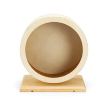 Natural Wood Small Pet Running Wheel Quiet Roller and Base-S