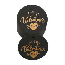 100 Pieces Heart/Round Gift Labels for Valentine's-168 black