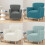 Polyester Sofa Cover Elastic Single Couch Cover-Turquoise Blue 3