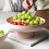 (Apricot powder) Round Drainage Fruit Plate, 1 Piece, Hollow Drainage, Durable Plastic 3