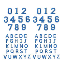 72 stuks geborduurd letternummer opstrijkbare applicaties-Blauw