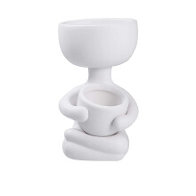 Elegante vaso in ceramica a forma umanoide, vaso in terracotta multifunzionale, design moderno e minimalista, perfetto per valorizzare l'arredamento