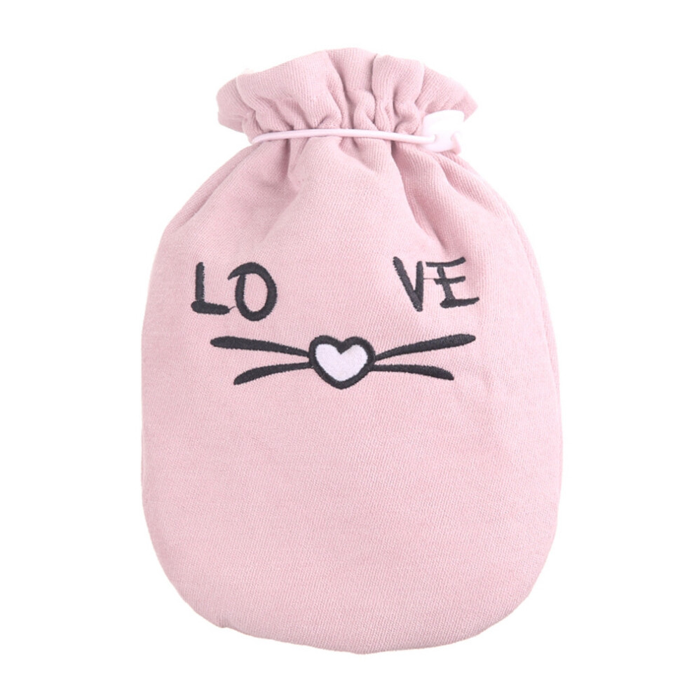 Cute Cartoon Warm Water Bag with Flannel Cover Reusable Portable Hand Warmer Bag for Feet Hands and Stomach Electric Hot Water Bottle Solution