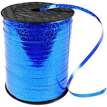 Ruban frisé bleu métallisé brillant, 500 yards (457 m) pour emballage cadeau, ficelle de ballons, décoration florale, mariage, fête, église et
