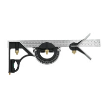 Ensemble de mesure avec rapporteur et niveau, équerre de menuisier, équerre combinée de 30 cm (12 pouces), comprenant un outil à tracer, un