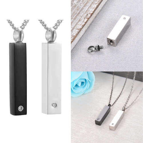 Simple Diamond Ashes Locket Glistening Crystal Pendants-silver 2
