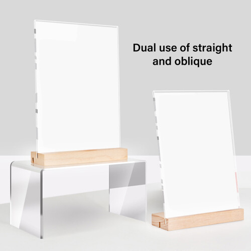 2Pcs Clear Acrylic Poster Display Stand-A5 horizontal model 2