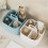 Stackable Multipurpose Basket Organizer With Handle Home Office Storage Plastic Storage Box Removable Divider Light Blue 4