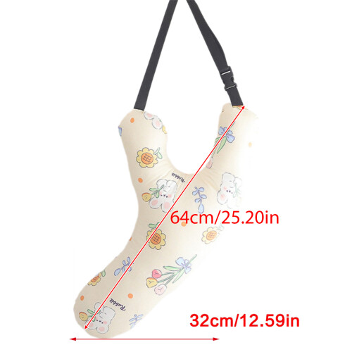 Child Car Headrest Neck Pillow Adjustable Belt-pink bunny 2 1