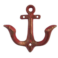 Classical Anchors Shape Iron Hook Easy Mounting Solution-Red