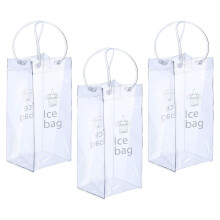 Sacs à vin de glace avec poignée renforcée, transparents et