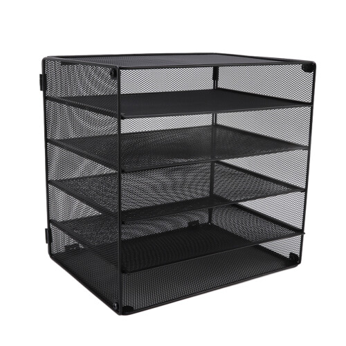 Akten-Organizer aus Metall, schwarzes Netzgitter, 1
