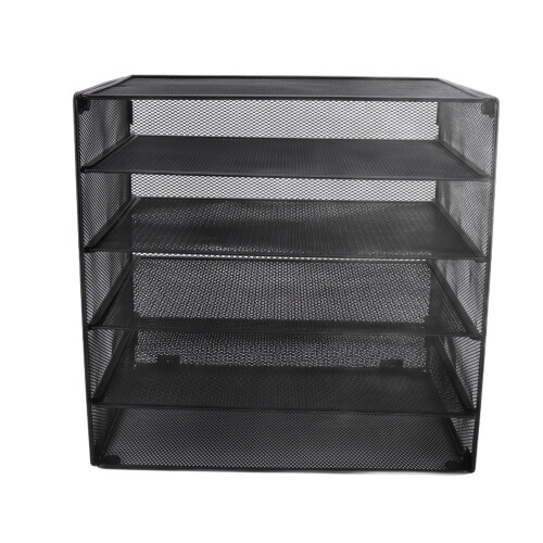 Akten-Organizer aus Metall, schwarzes Netzgitter, 2