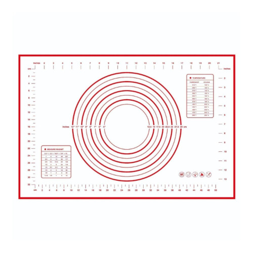 Stable Rolling Up Kneading Pad Dishwasher Safe Kitchen-Red L