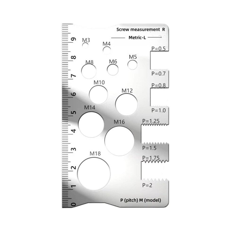 Thread Gauge Industrial Screw Locators Nut Checker Tool, Corrosionresistant Steel, Thread Pitches Gauge 9323874298825