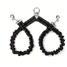 Pet Dog Double Leashes No Tangle Coupler, Shock Absorbing Reflective Bungee Lead For Nighttime Safety