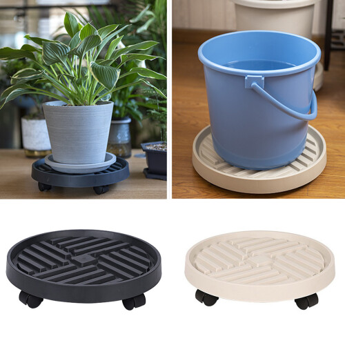 Plant Stand With Rotating Casters Ventilated Circular-Black 9 2