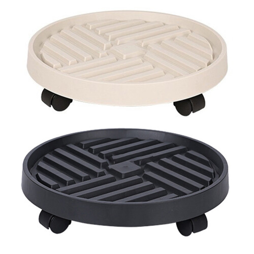 Plant Holder With Locking Casters Plastic Base for-Black 17 1