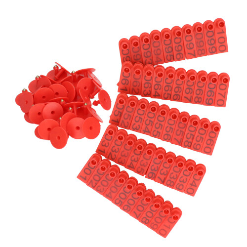 100 Sets nummerierte Rinderohrmarken, genaue 2