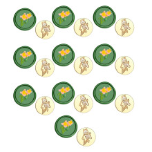 10 Pcs Flowers Wax Seal Stamp for Card Decoration Plant-zw64