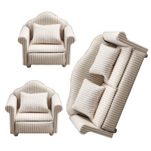 Minibankset 3-delig voor poppenhuizen, elegante lounges