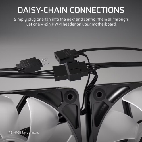 Corsair Pack de 3 ventilateurs PWM 120mm - CORSAIR - RS120 - Blanc 2